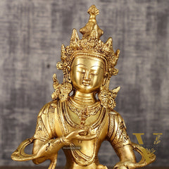 Buddhist Deity Vajrasattva Brass Statue | 10.5 Inch Height | 2.8 KG