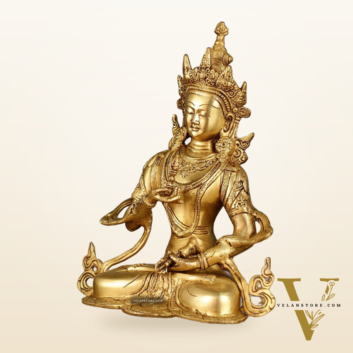 Buddhist Deity Vajrasattva Brass Statue | 10.5 Inch Height | 2.8 KG