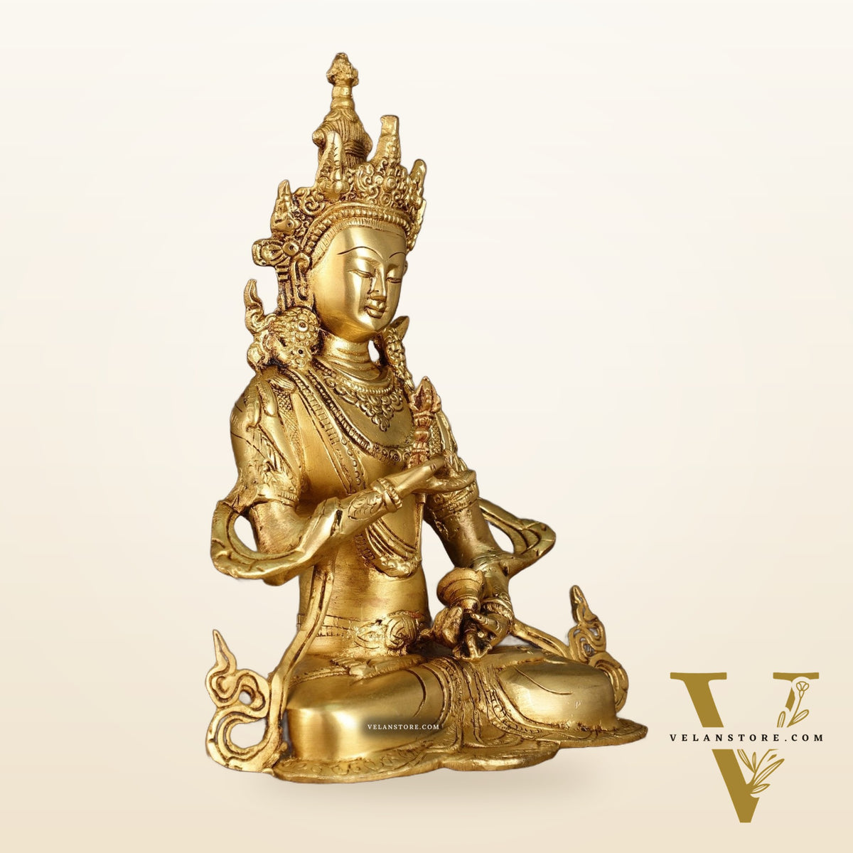 Buddhist Deity Vajrasattva Brass Statue | 10.5 Inch Height | 2.8 KG