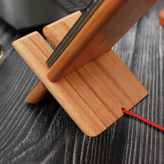 Woodensure Personalized Logo Engraved Wooden Mobile Phone Stand for Employees, Clients & Corporate Gifts