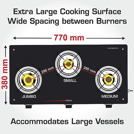 VIDIEM SATIN 3 Burner GAS STOVE