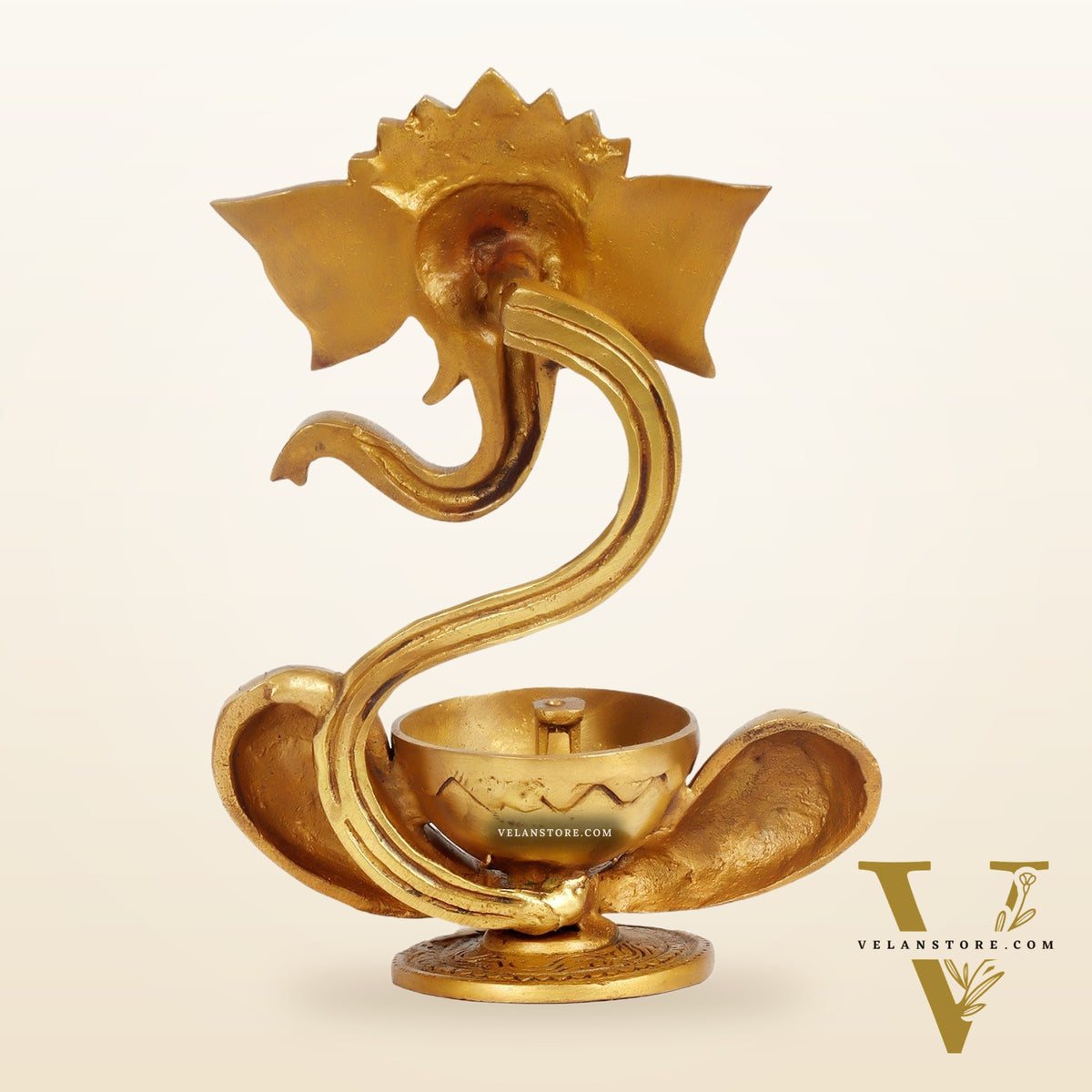 Buy Brass Abstract Ganesha with Engraved Design Diya - BudhShiv