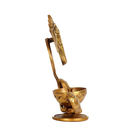 Buy Brass Abstract Ganesha with Engraved Design Diya - BudhShiv