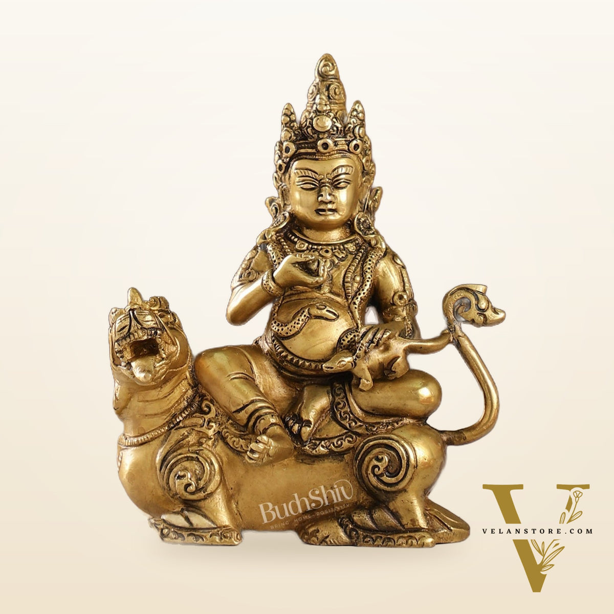 Buy Brass Kubera Idol - 6" Height | Deity of Wealth | Handcrafted