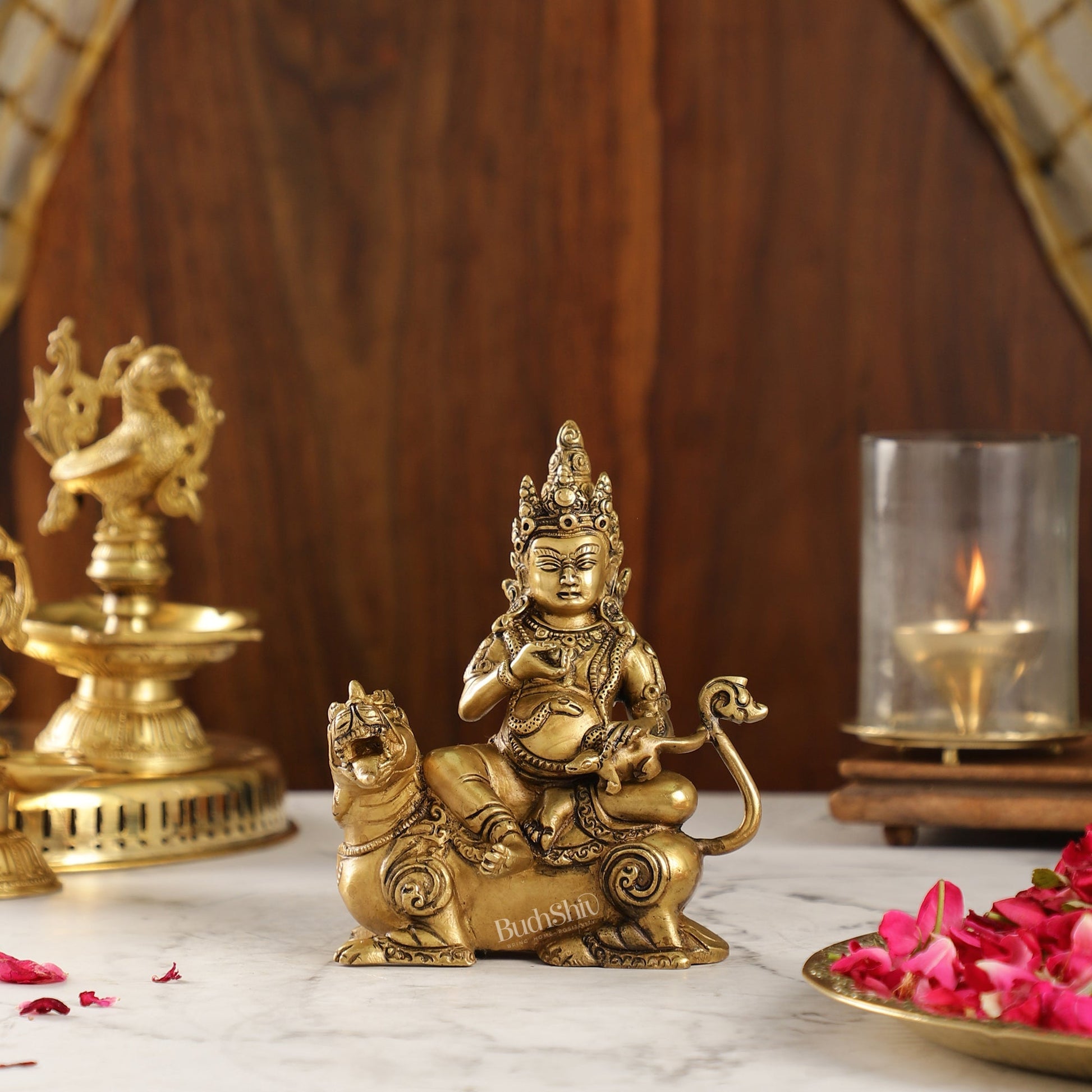 Buy Brass Kubera Idol - 6" Height | Deity of Wealth | Handcrafted