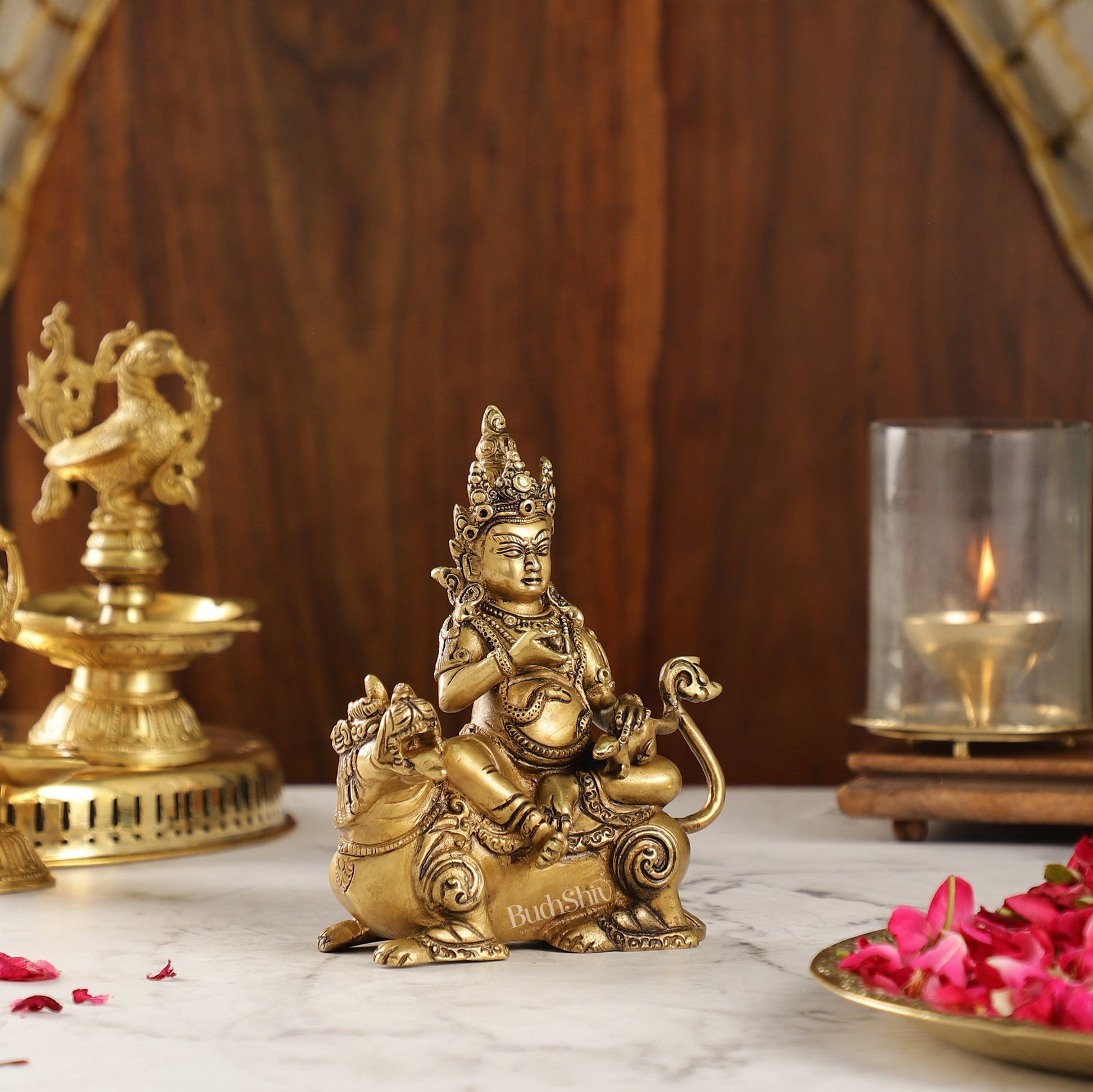 Buy Brass Kubera Idol - 6" Height | Deity of Wealth | Handcrafted