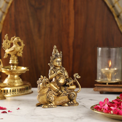 Buy Brass Kubera Idol - 6" Height | Deity of Wealth | Handcrafted