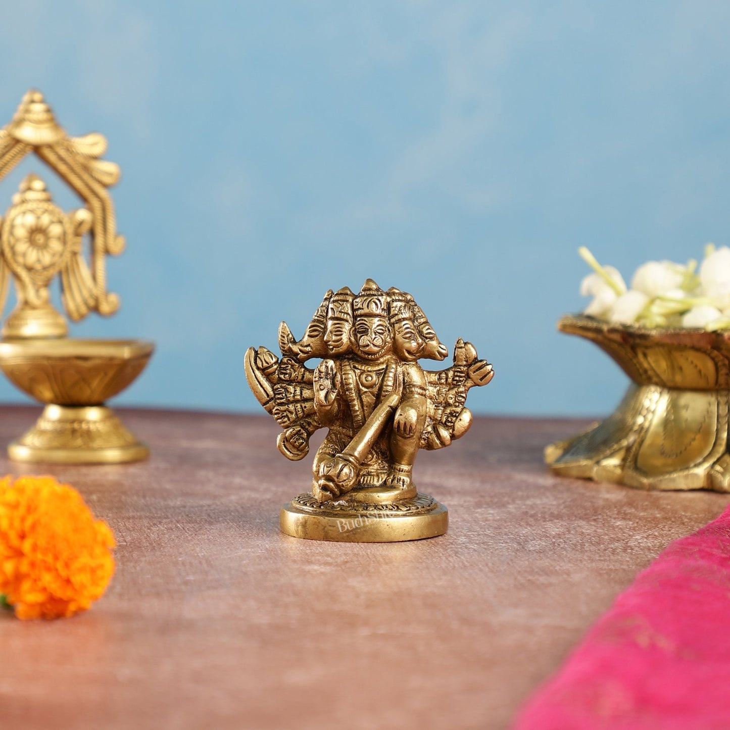 Buy Handcrafted Small Panchmukhi Hanuman Idol | Superfine Brass |