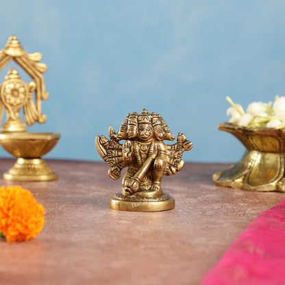Buy Handcrafted Small Panchmukhi Hanuman Idol | Superfine Brass |