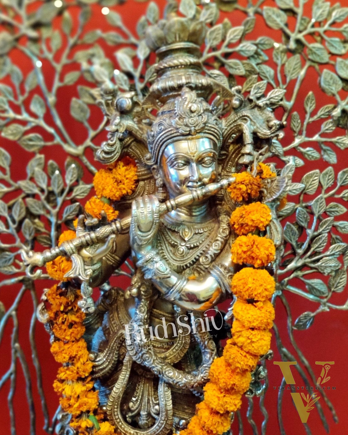 Buy Krishna with Kalpavriksha tree statue - Handcrafted with Perfection - 36 inch
