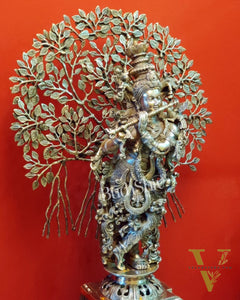 Buy Krishna with Kalpavriksha tree statue - Handcrafted with Perfection - 36 inch