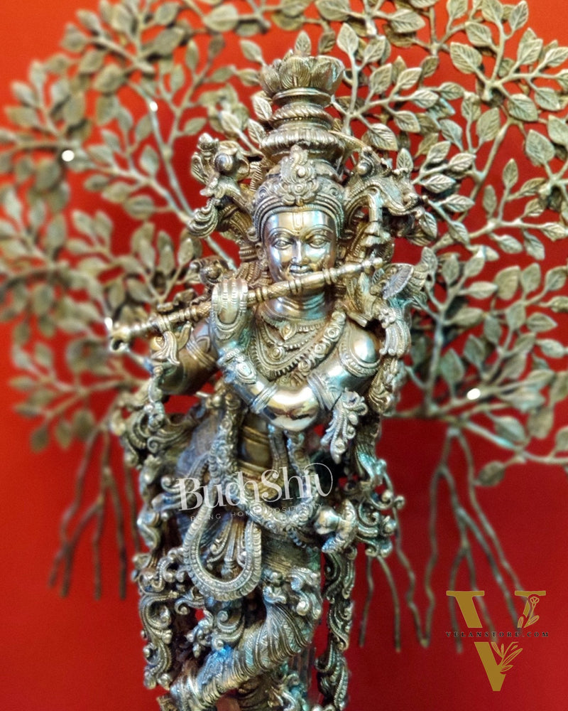Buy Krishna with Kalpavriksha tree statue - Handcrafted with Perfection - 36 inch