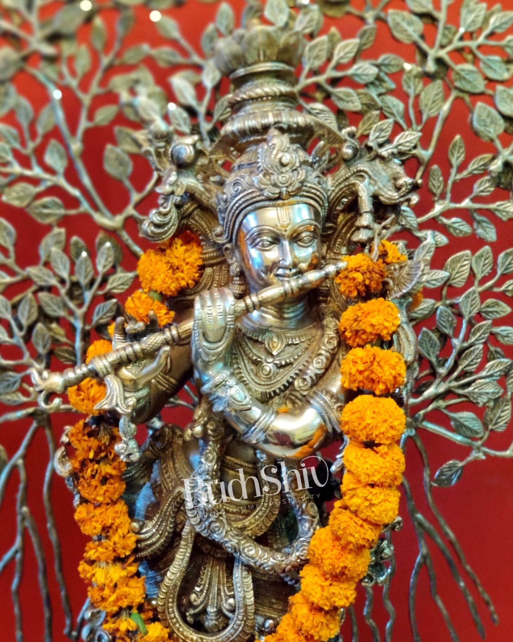 Buy Krishna with Kalpavriksha tree statue - Handcrafted with Perfection - 36 inch