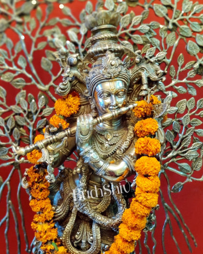 Buy Krishna with Kalpavriksha tree statue - Handcrafted with Perfection - 36 inch