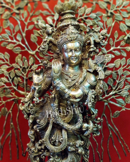 Buy Krishna with Kalpavriksha tree statue - Handcrafted with Perfection - 36 inch