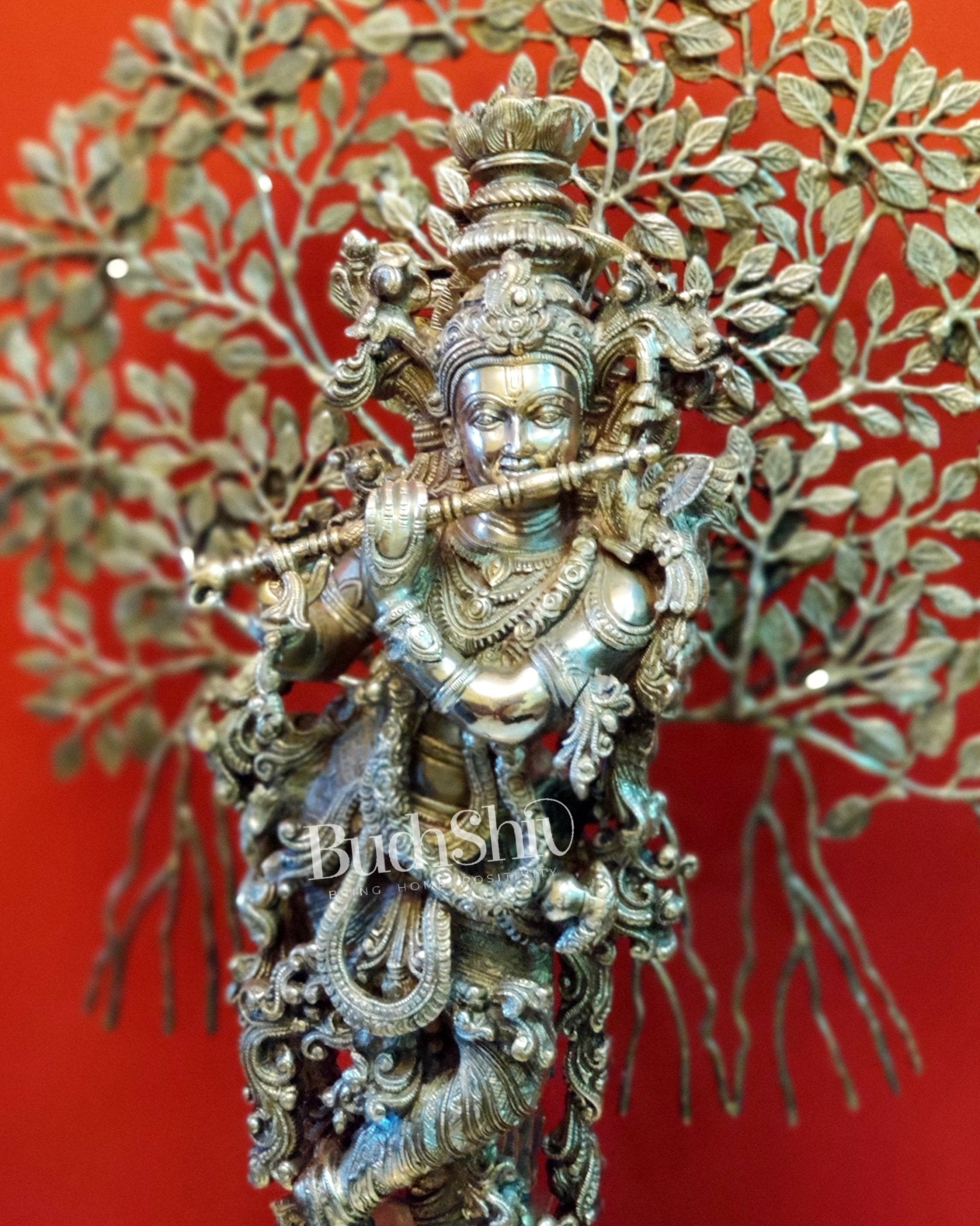 Buy Krishna with Kalpavriksha tree statue - Handcrafted with Perfection - 36 inch