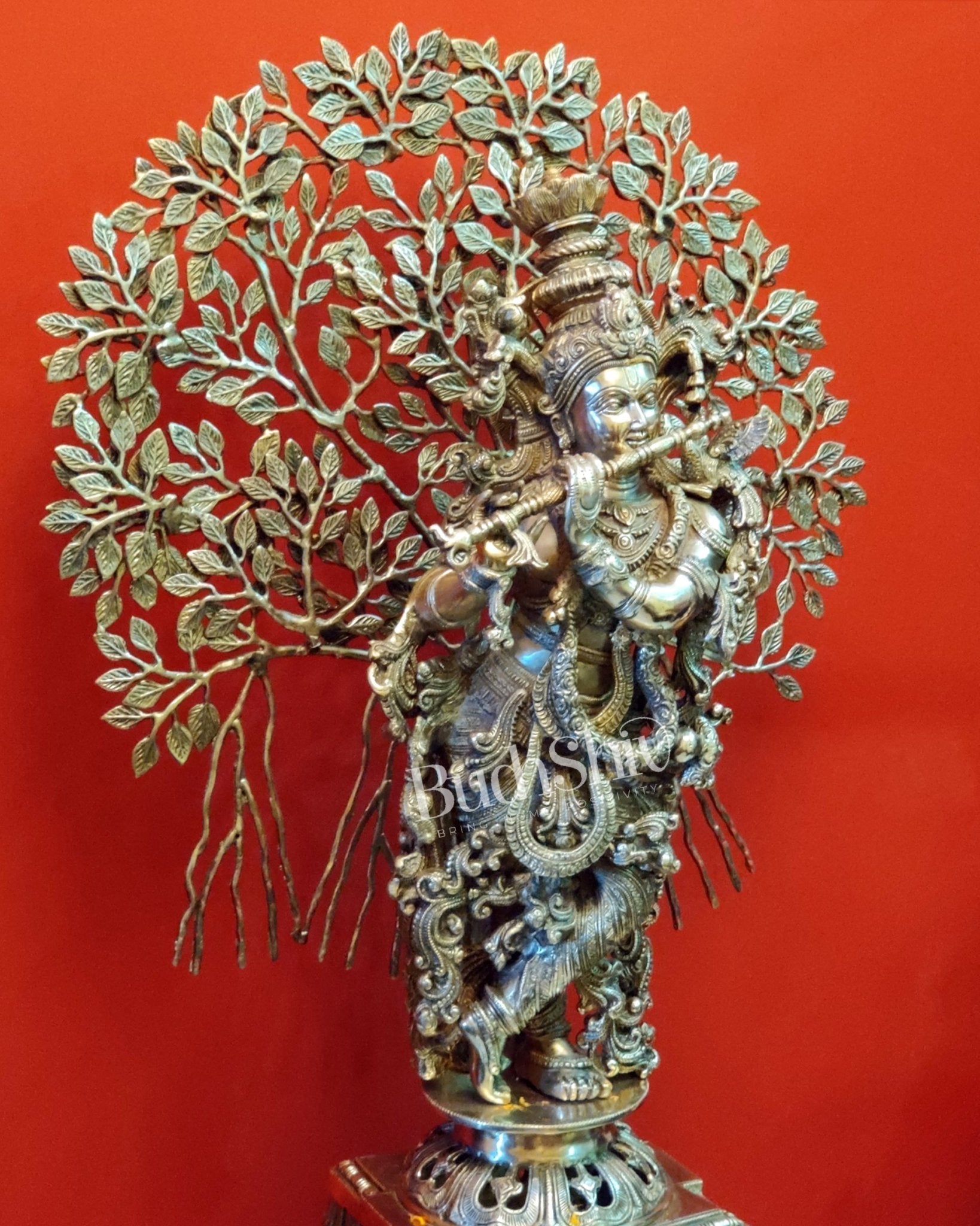Buy Krishna with Kalpavriksha tree statue - Handcrafted with Perfection - 36 inch