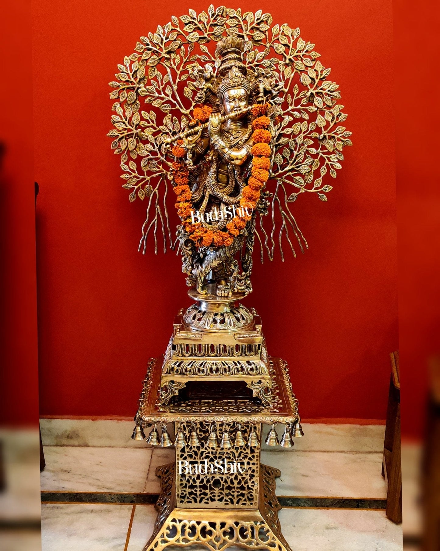 Buy Krishna with Kalpavriksha tree statue - Handcrafted with Perfection - 36 inch
