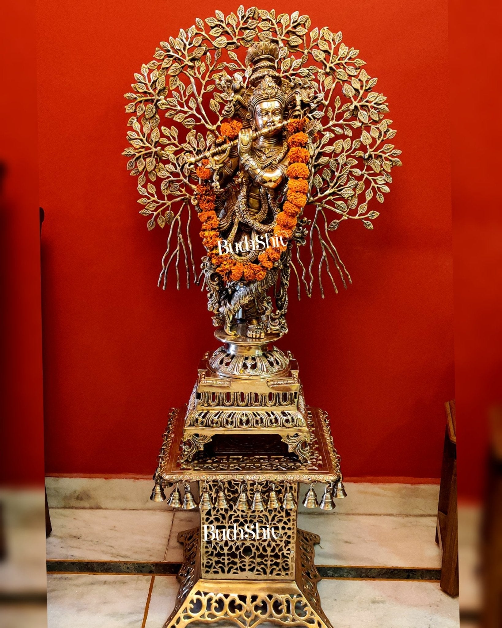 Buy Krishna with Kalpavriksha tree statue - Handcrafted with Perfection - 36 inch