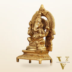 Buy Pure Brass Lord Ganesha Idol with Arch - 7 Inches