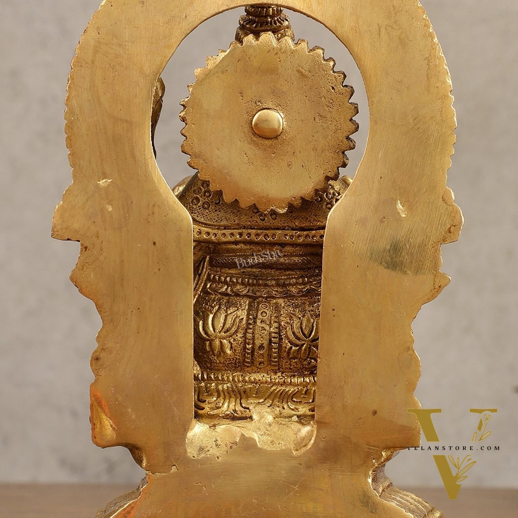 Buy Pure Brass Lord Ganesha Idol with Arch - 7 Inches