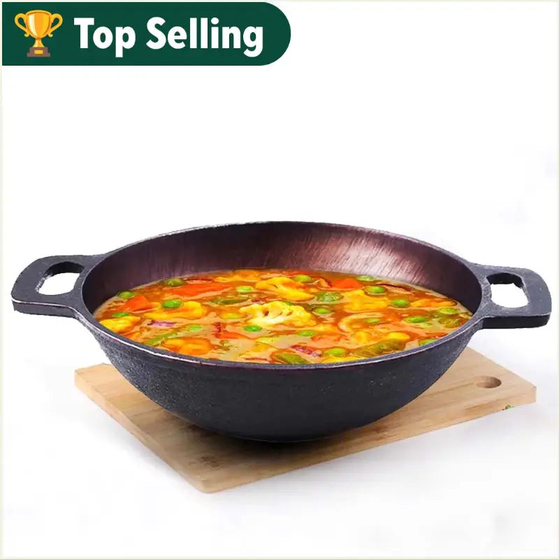 Super Smooth Cast Iron Kadai (Wok Model), Pre-seasoned, Nonstick, 100% Pure, Toxin-free, 17.8/20.3cm, 1/1.3L, 1.1/1.8kg