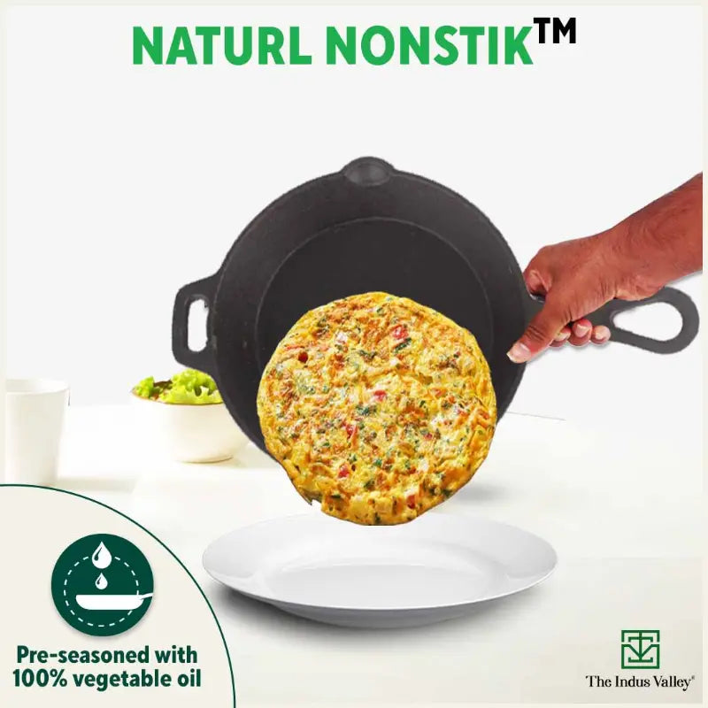 CASTrong Cast Iron Cookware Set: Free ₹110 Spatula +Tawa+Kadai+Fry Pan, Kitchen set for Home, Pre-seasoned,100% Pure,Toxin-free