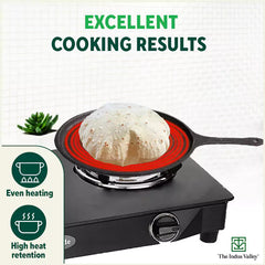 CASTrong Cast Iron Tawa with Handle, Pre-seasoned, 100% Pure, Toxin-free, Induction, 25cm,9.8inch