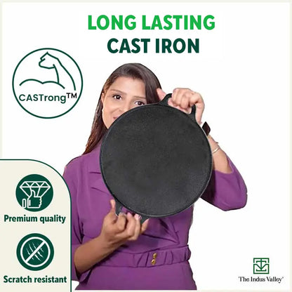 CASTrong Cast Iron Cookware Set: Free ₹110 Spatula +Tawa+Kadai+Fry Pan, Kitchen set for Home, Pre-seasoned,100% Pure,Toxin-free