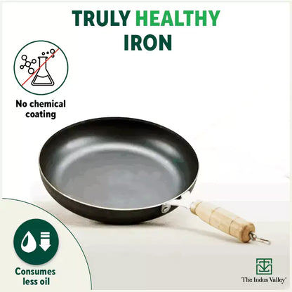 100% Pure Iron Cookware Set: Tawa+ Fry Pan+ Wok, Toxin-free Sheet Iron, Pre-seasoned, Induction & Gas, Kitchen Set for Home, Free ₹799 Kadai