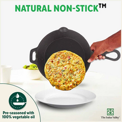 CASTrong Cast Iron Fry Pan/Skillet,Pre-seasoned, Nonstick, 100% Pure, Toxin-free, Induction, 23cm, 1.4L, 2.4kg