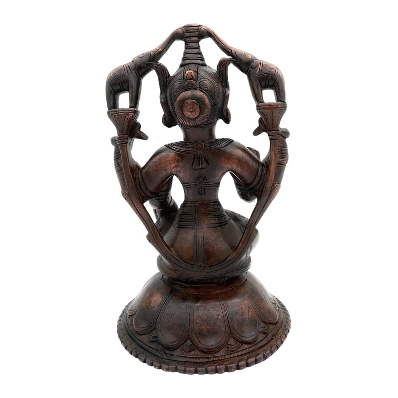 Handcrafted Brass Gaja Lakshmi Idol – Gajalakshmi | Kamala | Padma | Shri Devi Statue for Pooja, Home Temple & Prosperity Decor, Gold, 9 Inch, 1 Piece