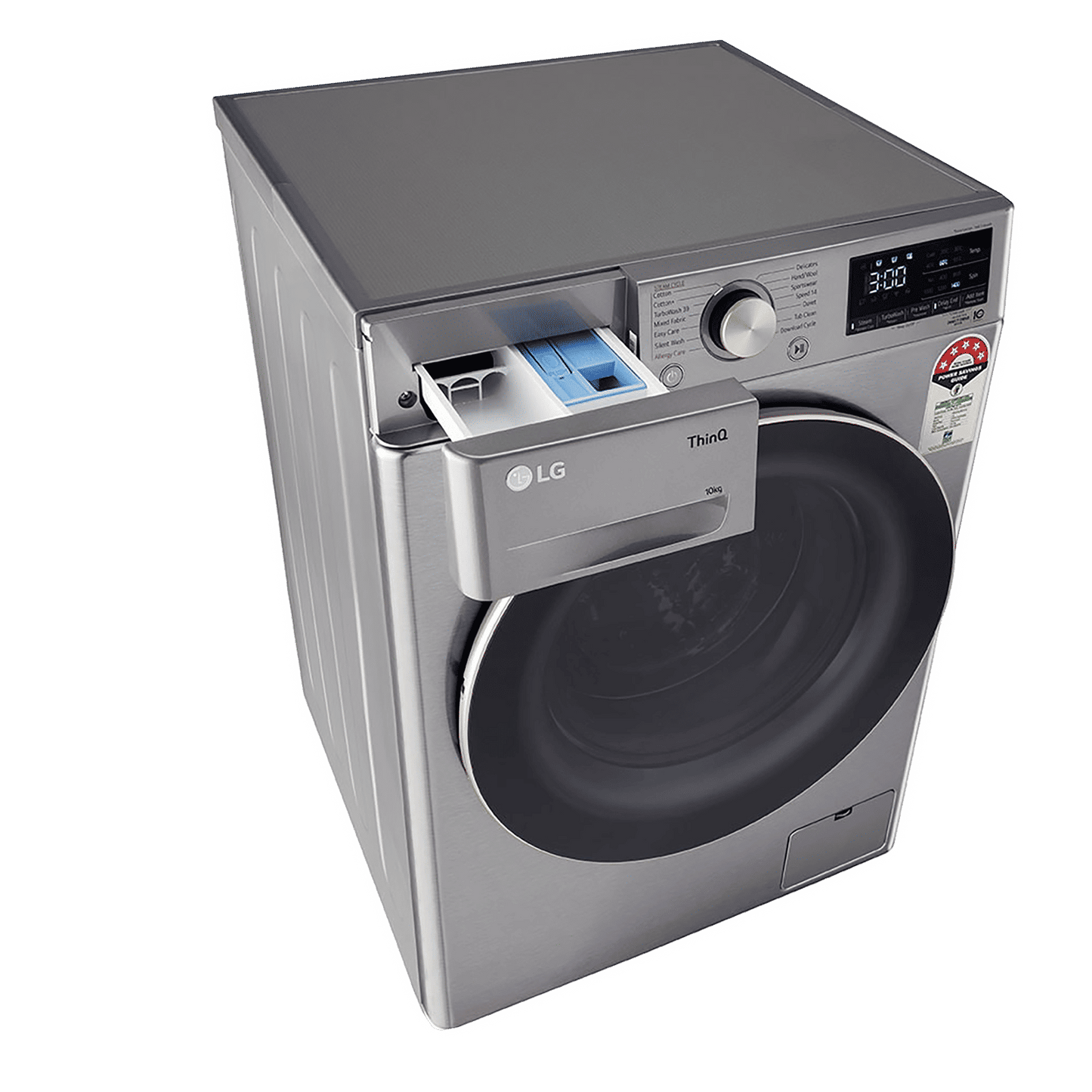 LG 10 kg 5 Star Fully Automatic Front Load Washing Machine (FHP1410Z7P.APSQEIL, Smart Diagnosis, Platinum Silver)