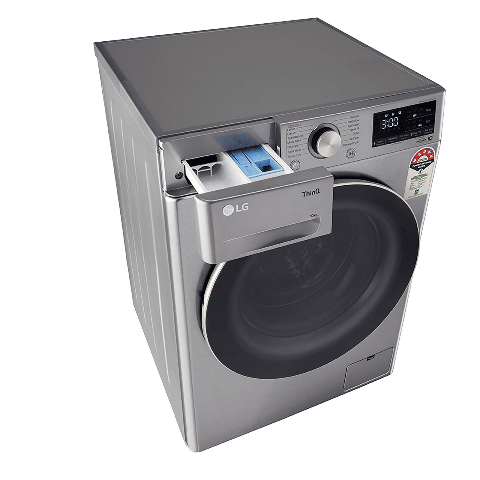 LG 10 kg 5 Star Fully Automatic Front Load Washing Machine (FHP1410Z7P.APSQEIL, Smart Diagnosis, Platinum Silver)