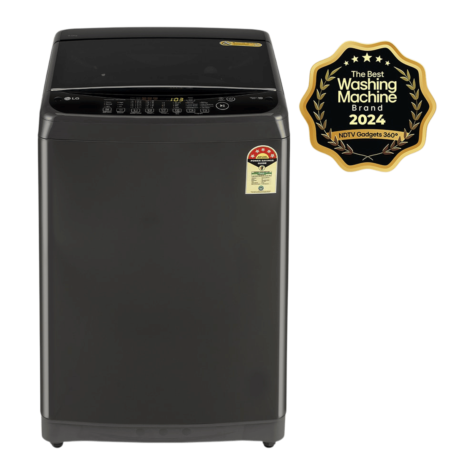 LG 8 kg 5 Star Inverter Fully Automatic Top Load Washing Machine (T80AJMB1Z.ABMQEIL, Stainless Steel Tub, Middle Black)