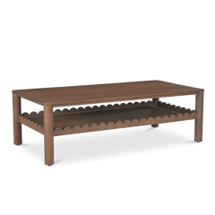 Indiana Scalloped Edge Solid Wood Coffee Table – Modern