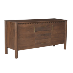 Indiana Scalloped Edge Solid Wood Sideboard – Modern Storage Cabinet