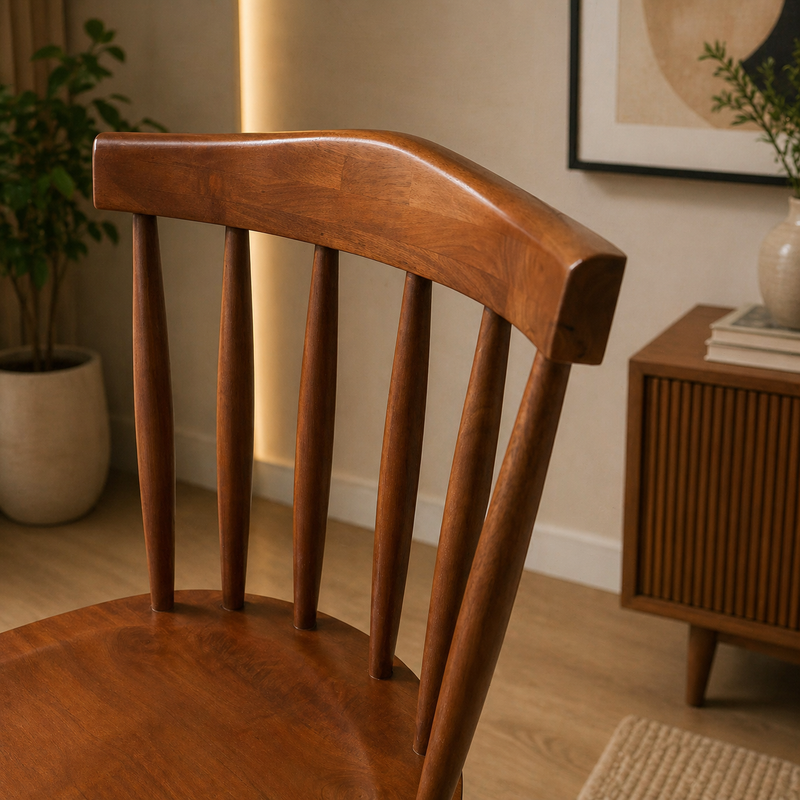 Elegant Wooden Spindle-Back Chair Set of 2