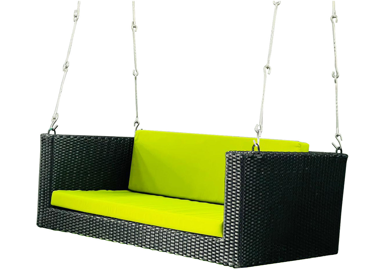 Castro Double Seater Hanging Swing Without Stand For Balcony , Garden Swing (Black + Green)