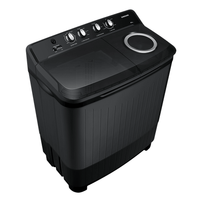 SAMSUNG 8.5 kg 5 Star Semi Automatic Washing Machine with Air Turbo Drying System (WT85B4200GD/TL, Dark Grey)