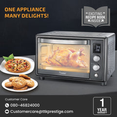 Prestige Digi-OTG 28L Oven Toaster Grill, Digital Display, Convection/Air Fryer, Rotisserie + Prestige Nutri-Zen Mixer Grinder, 3 Polycarbonate Jars (Big 1000ml, Sipper with Handle 700ml, Small 700ml)