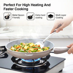 Prestige Ceraglide Duo Ceramic Coating Non Stick Aluminium Cookware Omni Tawa Dia 25 cm, Prestige Ceraglide Duo Ceramic Coating Non Stick Aluminium Cookware Fry Pan Dia 24 cm (1.6 Litre)