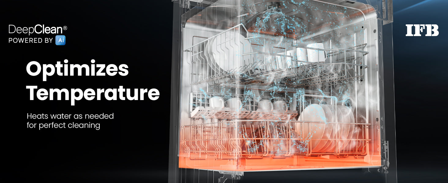 IFB 16 Place Settings with DeepClean® Technology Powered by AI Freestanding Dishwasher (Neptune VX16, Inox Grey, Largest Capacity Washes upto 92 Utensils, 70° Hot Water Wash)