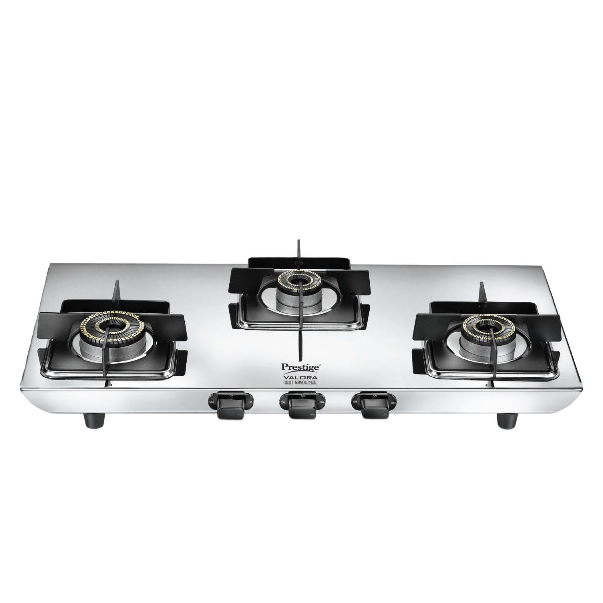 Prestige Valora Stainless Steel L.P. Gas Stove (With Stainless Steel Body and 3 Unit Brass Burners), Prestige Omega Deluxe Granite Twin Pack | Fry Pan 24cm & Omni Tawa 25cm | Durable Granite Finish Coating | PFOA Free | Metal Spoon Friendly | Gas & Induct