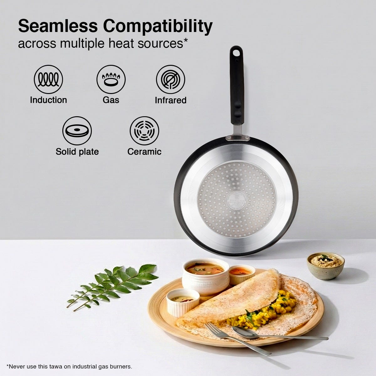 Prestige Deluxe Alpha Svachh Stainless Steel Spillage Control Pressure Cooker, 5.5 L (Silver), Prestige Omega Deluxe Granite Non-stick Round Base Omni Tawa, 28 cm (Black)