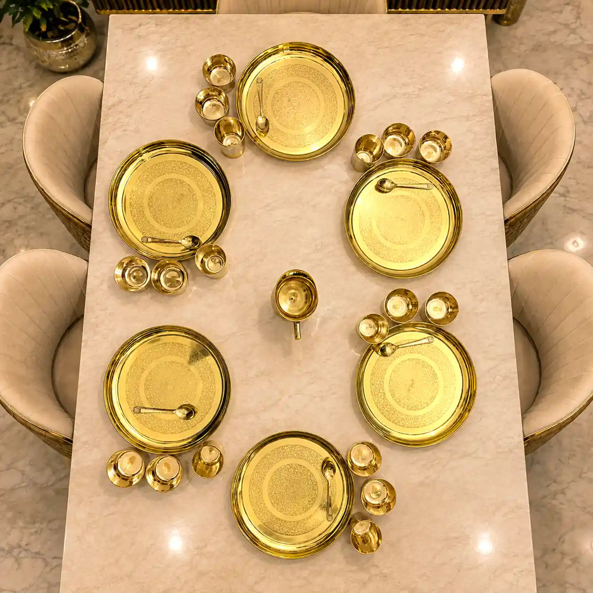 Brass Luxury Dinner Serving Set