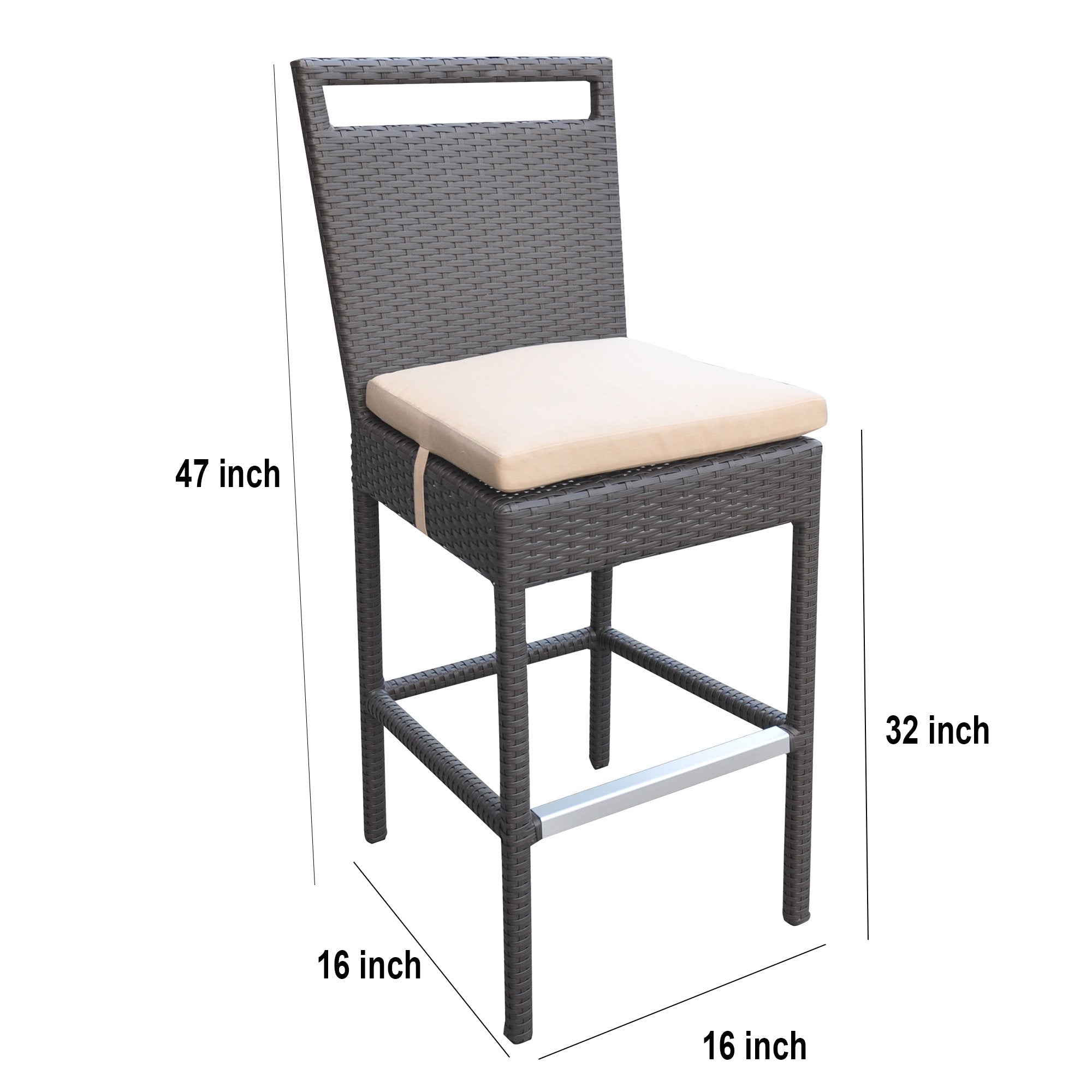 Manfredo Outdoor Patio Bar Sets 4 Chairs and 1 Table (Dark Brown)