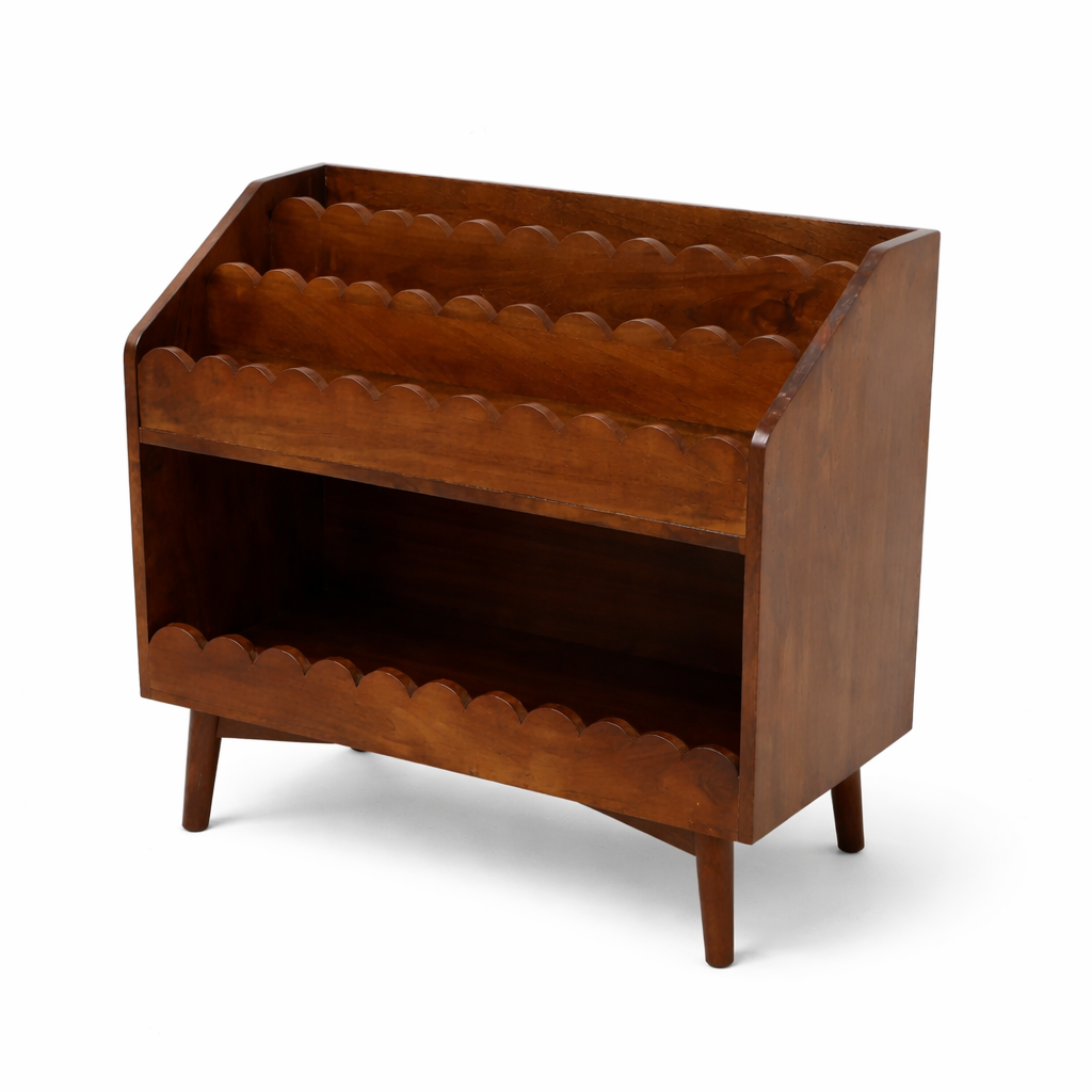 Indiana Scalloped Edge Solid Wood Bookrack