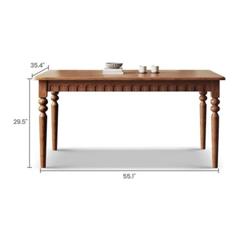 Premium Solid Wood 6 seater Dining Table with Turned Legs