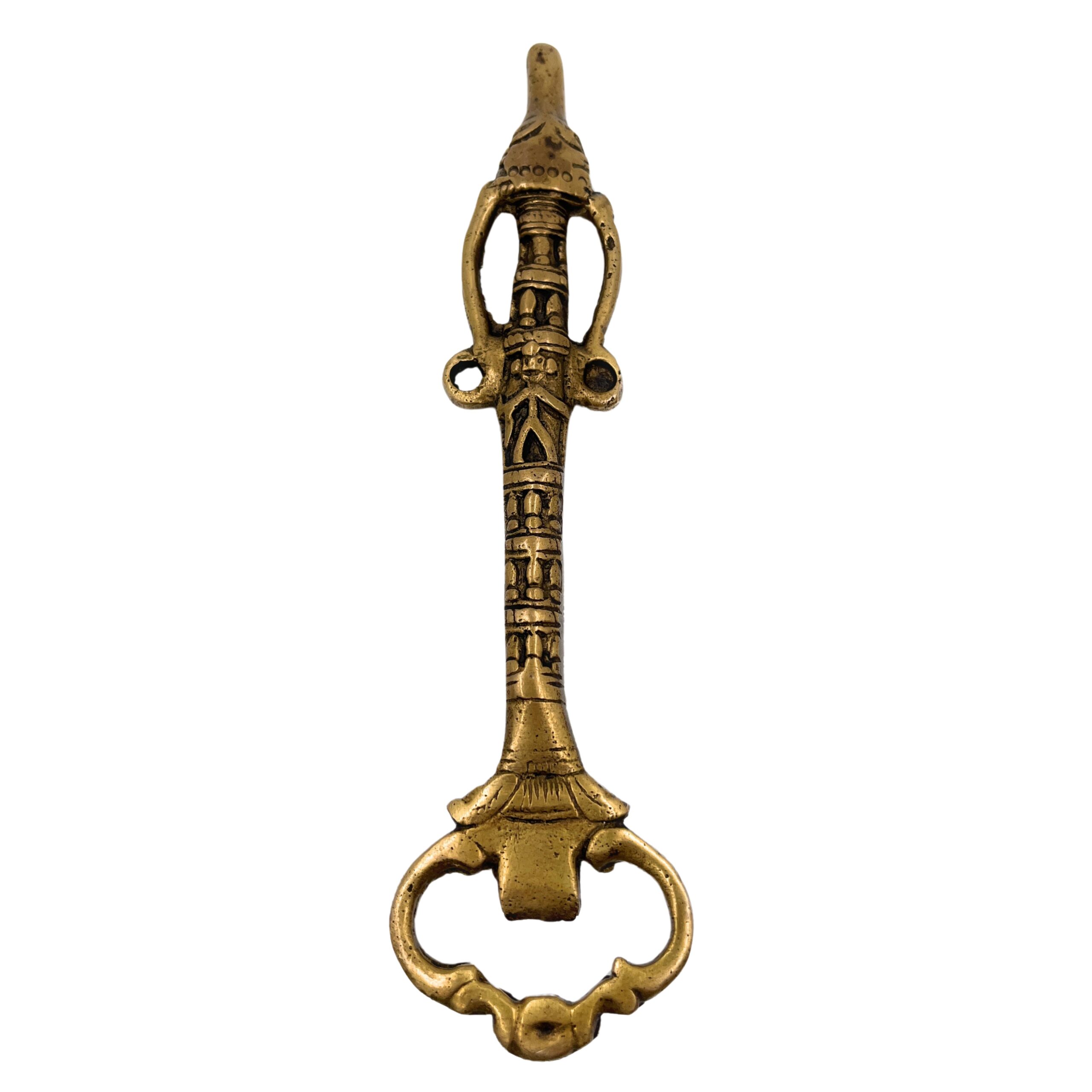 Bhunes Brass Handmande Tribal Opener, Bastar Art,Gold, 7.5 Inch, 1 Piece
